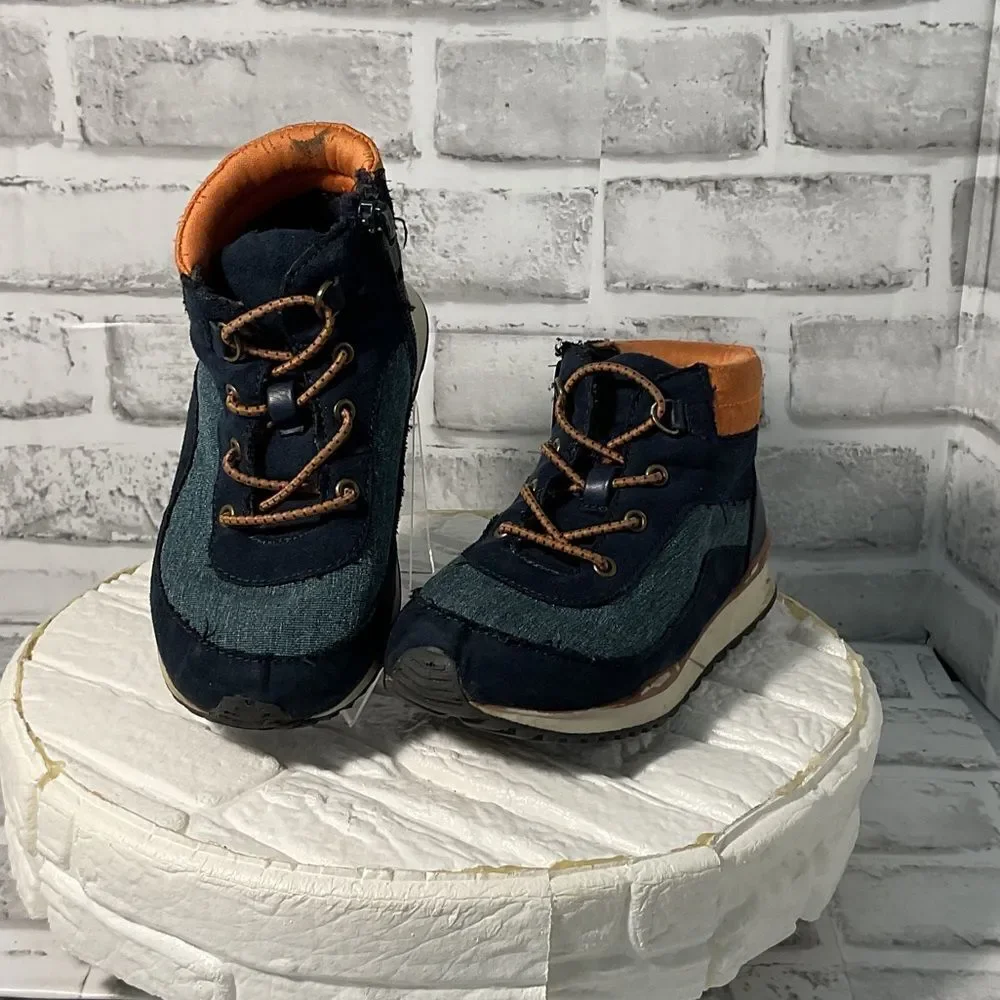 Kids' Navy and Orange High-Top Shoes